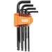 Long Ball-End Hex Key Set, Metric, 10-Piece